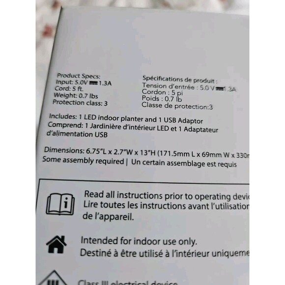 SHORT STORIES LED INDOOR PLANTER Brand New in Box - Picture 3 of 5